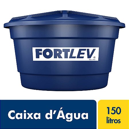 Caixa D'Água de Polietileno com Tampa Azul 150Lt Fortlev 2010002