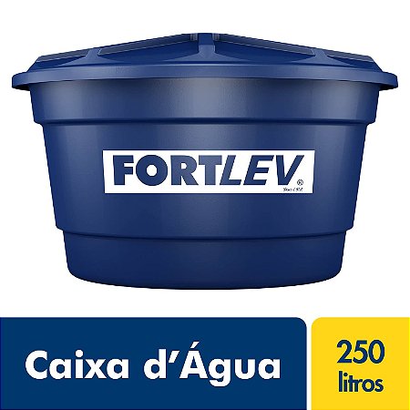 Caixa D'Água de Polietileno com Tampa Azul 250Lt Fortlev 2010003