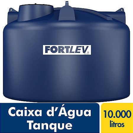 Caixa D'Água Tanque de Polietileno com Tampa de Rosca Azul 10.000Lt Fortlev