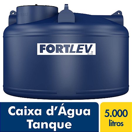 Caixa D'Água Tanque de Polietileno com Tampa de Rosca Azul 5000Lt Fortlev