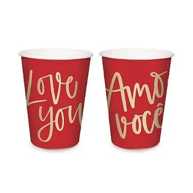 Copo de Papel Love You 8 Un.