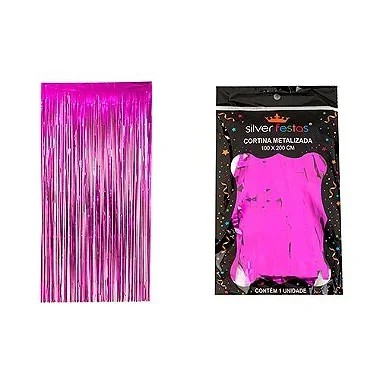 Cortina de Franjas Pink Metalizada