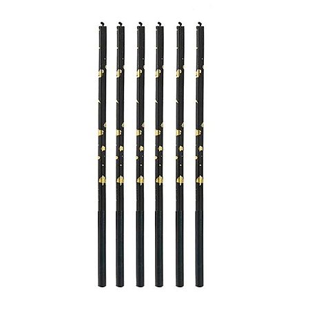 Vela Palito Gigante Preta c/ Dourado