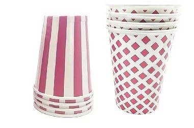 Copo de Papel Pink Estampado 8 Un.