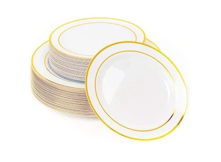 Prato Premium com Borda Dourada 6 Un.