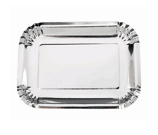 Bandeja Laminada Prata 5un