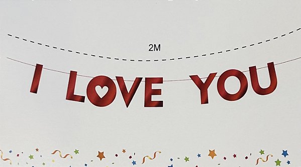 Faixa I Love You Vermelha 2 metros