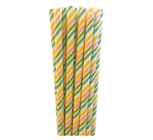 Canudos de Papel Arco-íris Candy - 20 Un.