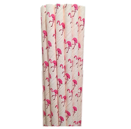 Canudos de Papel Flamingo - 20 Un.