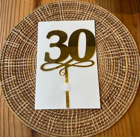 Topo de Bolo 30 Dourado