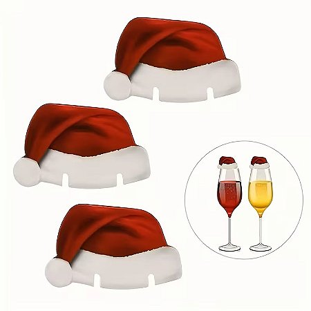 Enfeite para Taça Gorro Papai Noel 10 pçs
