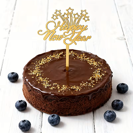 Topo Decorativo Dourado Happy New Year