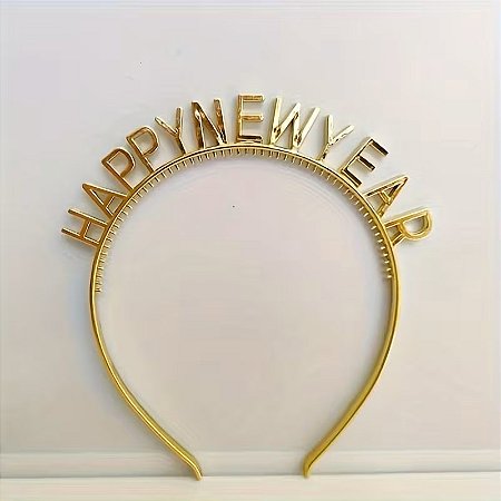 Tiara Happy New Year Dourada