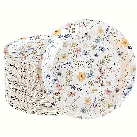Prato de Papel Flores Silvestres 10 Un.