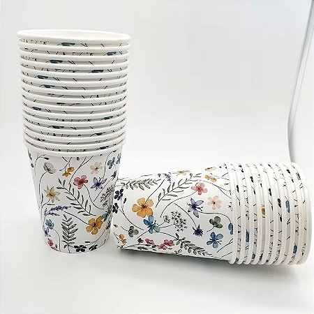 Copo de Papel Flores Silvestres 10 Un.