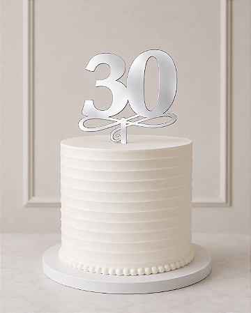 Topo de Bolo 30 anos Prata