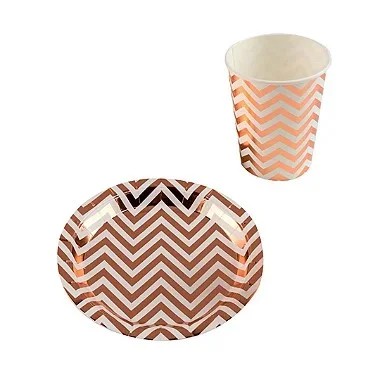 Prato e Copo Chevron Rose Gold 20un