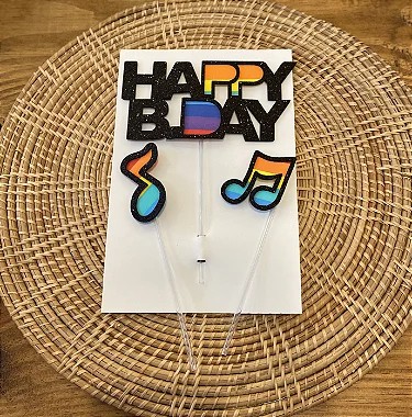 Topo de Bolo Happy B-Day Musical