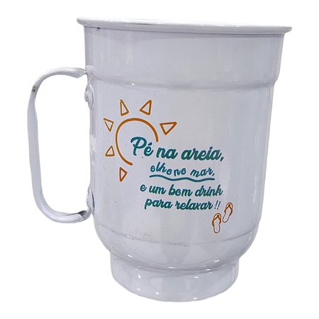 CANECA CHOPP EM ALUMÍNIO " PÉ NA AREIA "