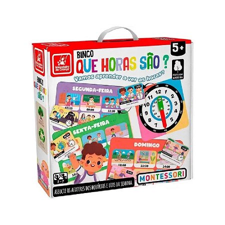 Brinquedos Educativos – Bingo Que Horas São Montessori
