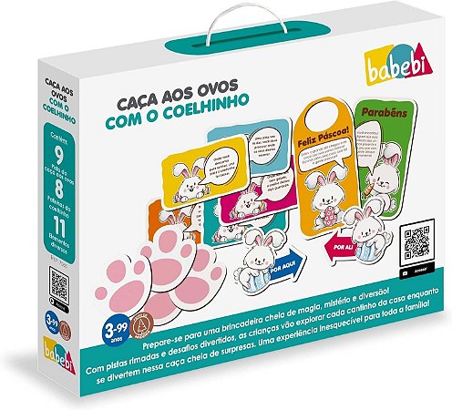 Caça aos Ovos com Coelhinho - Brinquedo Educativo em Madeira