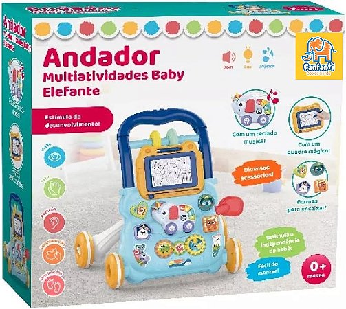 Andador Infantil Musical Didático Educativo Empurrador Bebê