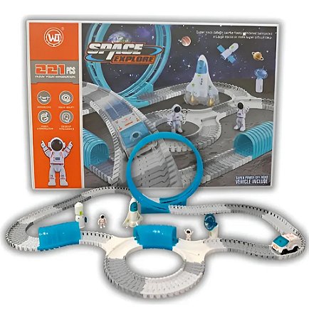 Pista De Corrida Astronauta Trilha Looping 221pçs Azul-aço