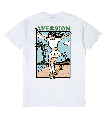 Camiseta T-shirt Aversion Unissex Branca - Model Skate Girl
