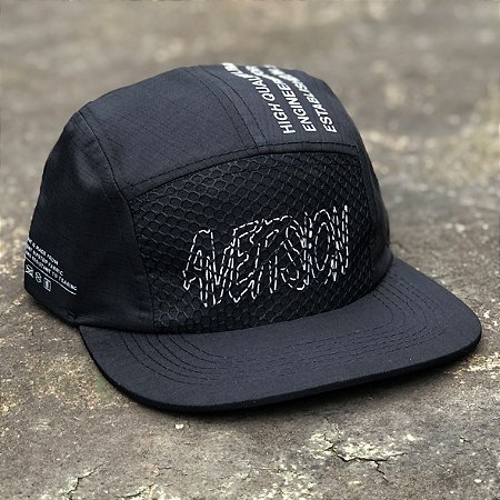 Boné Aversion Five Panel Aba Reta Preto - Model QR Code