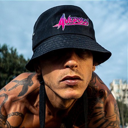 Chapéu Bucket Hat Aversion Preto - Model Neon