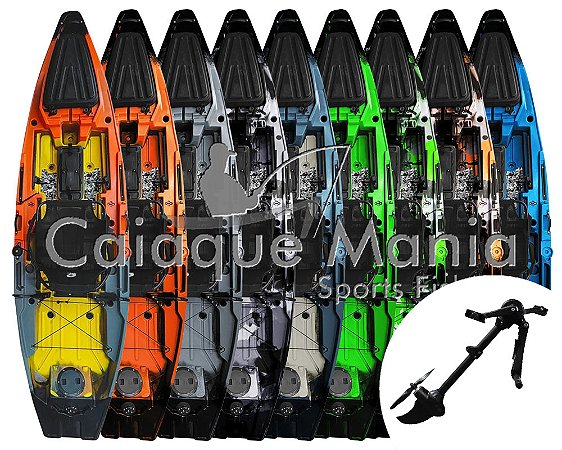 Caiaque Açu 105 com Cadeira Giratória - Hidro2Eko  Com Pedal Flex