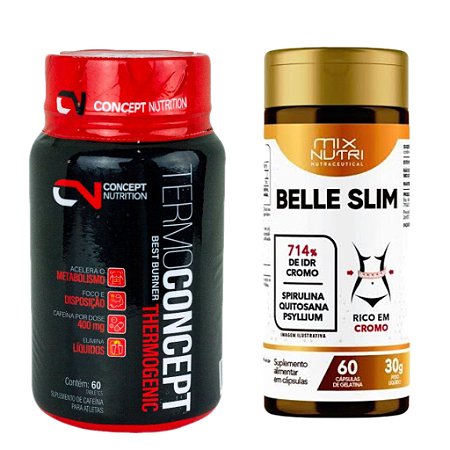 KIT EMAGRECIMENTO FULL ( THERMO 60tabs+ BELLE SLIN 60caps)