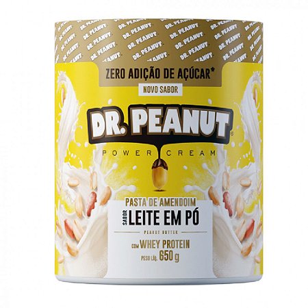 Pasta de amendoim Dr. PEANUT Leite em Pó com Whey Protein 650g. - HEAVY  NUTRITION SUPLEMENTOS