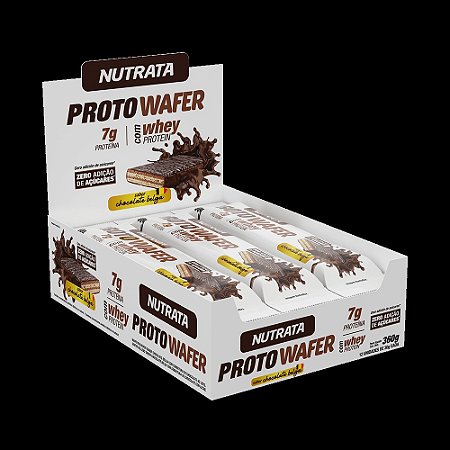 PROTO WAFER SABOR CHOCOLATE BELGA DISPLAY COM 12 WAFERS DE 30G