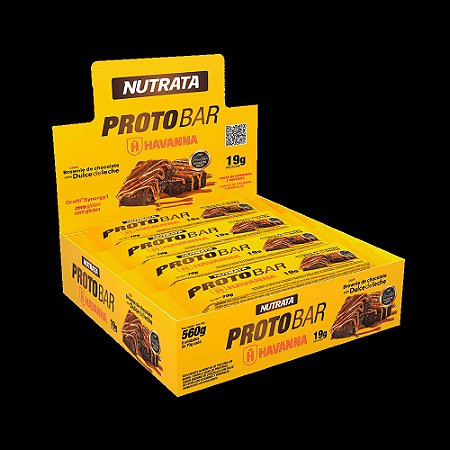 PROTOBAR SABOR BROWNIE DE CHOCOLATE COM DULCE DE LECHE HAVANNA DISPLAY C/ 8 BARRAS DE 70G - NUTRATA