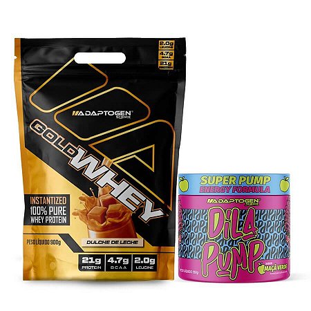 Combo Gold Whey 900g + Dila Pump 318g - Adaptogen Science