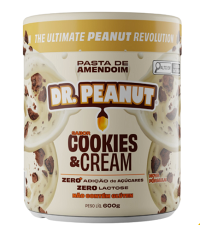 Pasta Dr Peanut  Zero Lactose - 600G - Cookies And Cream