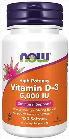 Vitamin D-3 5000 IU - 120 Softgels - Now Foods