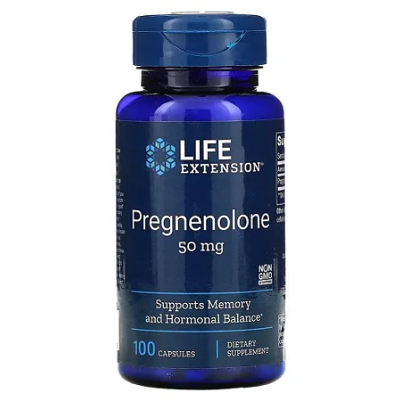 Pregnenolona 50mg (100 cápsulas) - Life Extension