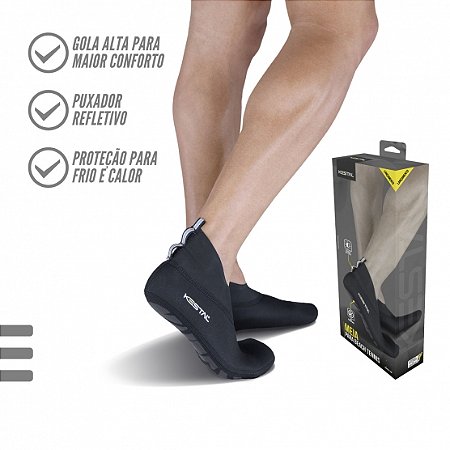 Meia Sapatilha Para Beach Tennis Kestal - Preto