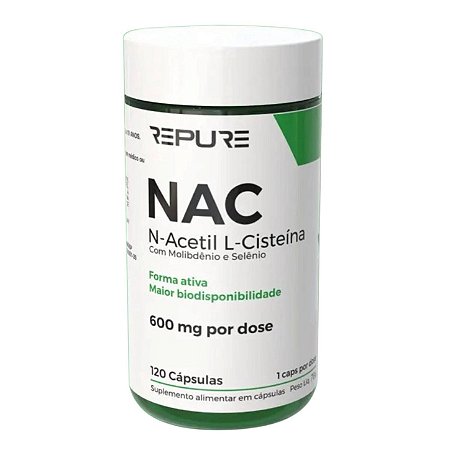 Nac N-acetil L-cisteína 600mg Molibdênio + Selênio 120 Cápsulas