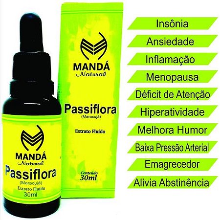 Extrato Fluído De Passiflora Maracujá Calmante Natural 30ml