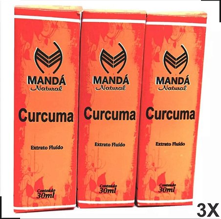 Kit 3 Extrato Fluído Curcuma Natural 30ml