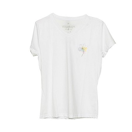 Camiseta Ecológica Flor (gola v)