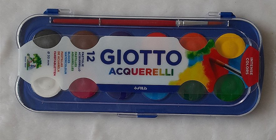 Aquarela em pastilhas - 12 cores - Giotto