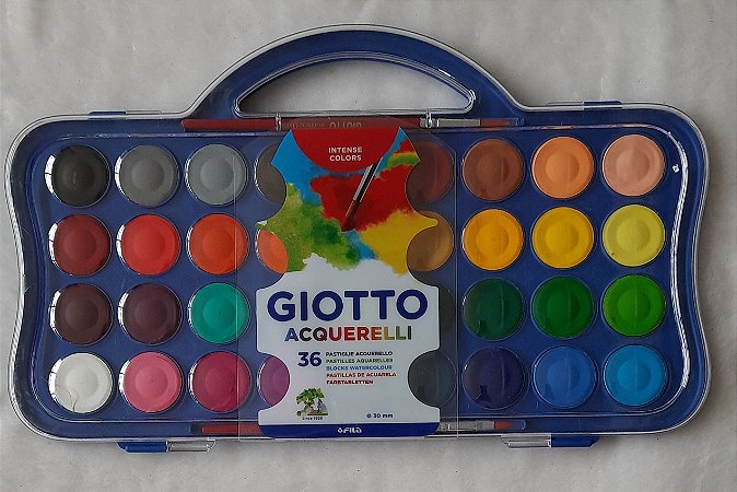 Aquarela em pastilhas - 36 cores - Giotto