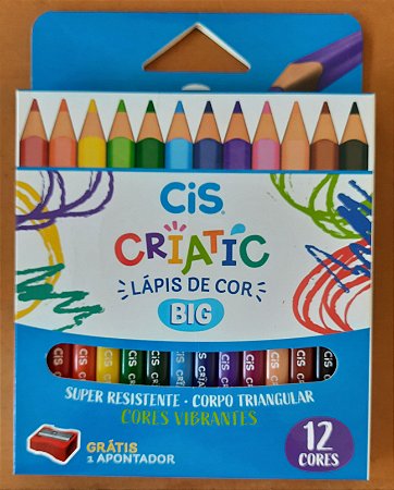 Lápis de cor Big - Cis Criatic + apontador - 12 cores