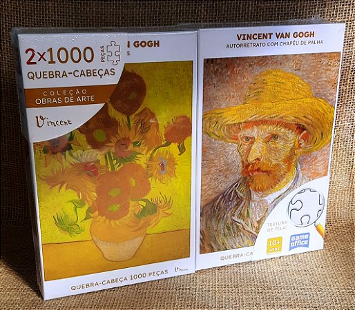 Quebra-cabeça - Kit com 2 - Coleção Obras de arte - Vincent Van Gogh - 1000 peças cada - Game Office - Toyster