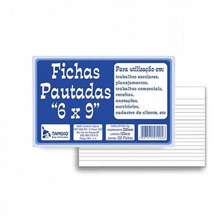 Ficha pautada 6x9 - c/100 - Tamoio