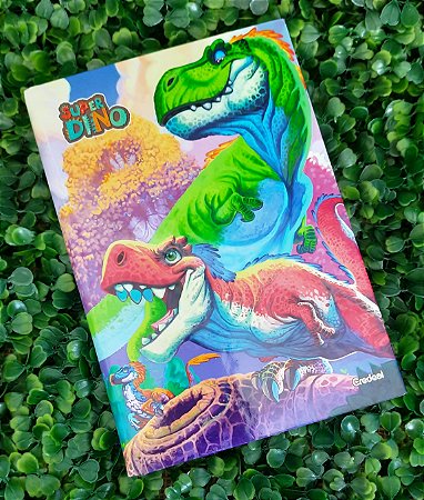 Caderno pequeno brochura (sem espiral) - 96 folhas - Super Dino - Credeal
